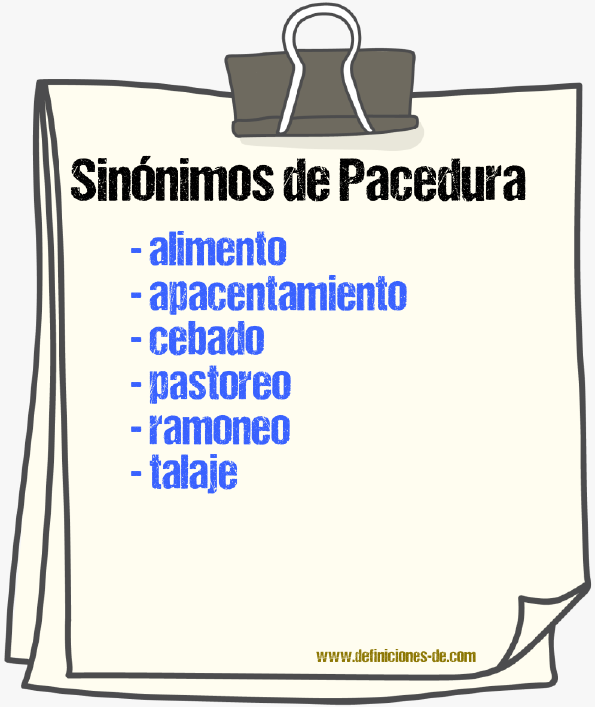 Sinnimos de pacedura