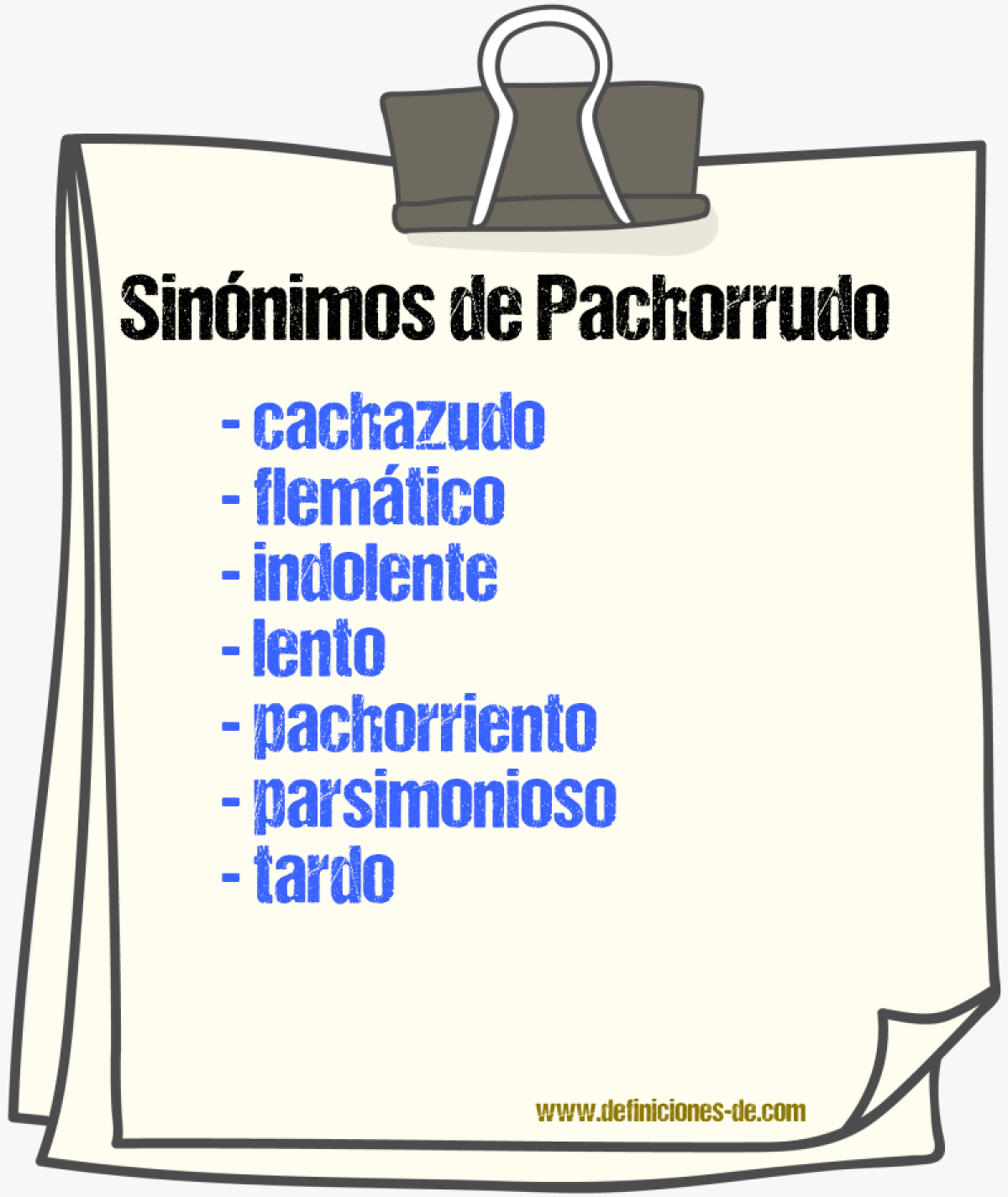 Sinnimos de pachorrudo