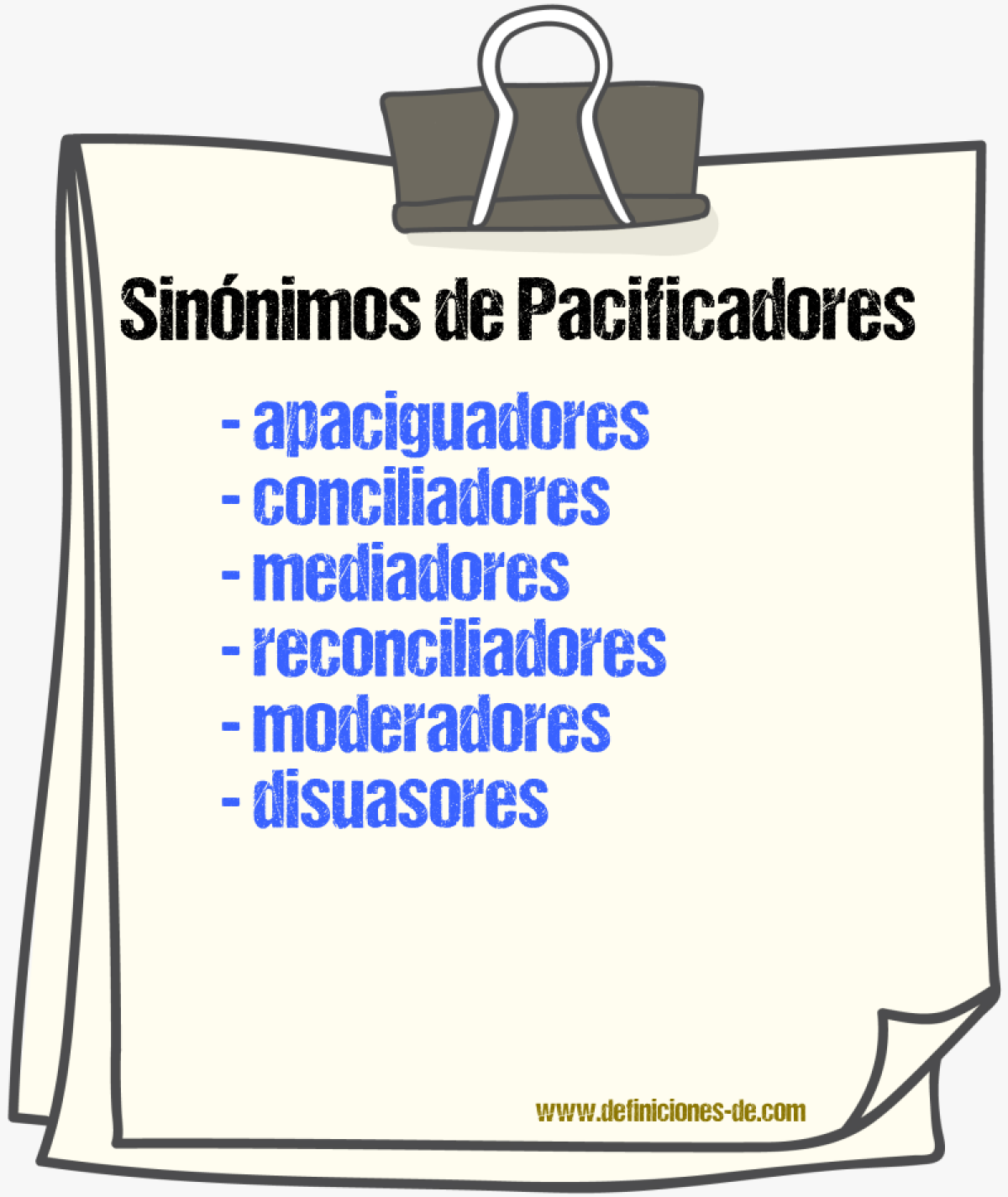 Sinónimos de pacificadores