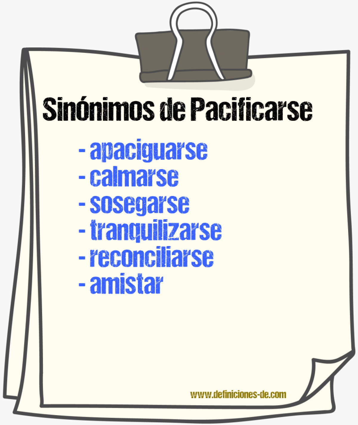 Sinónimos de pacificarse