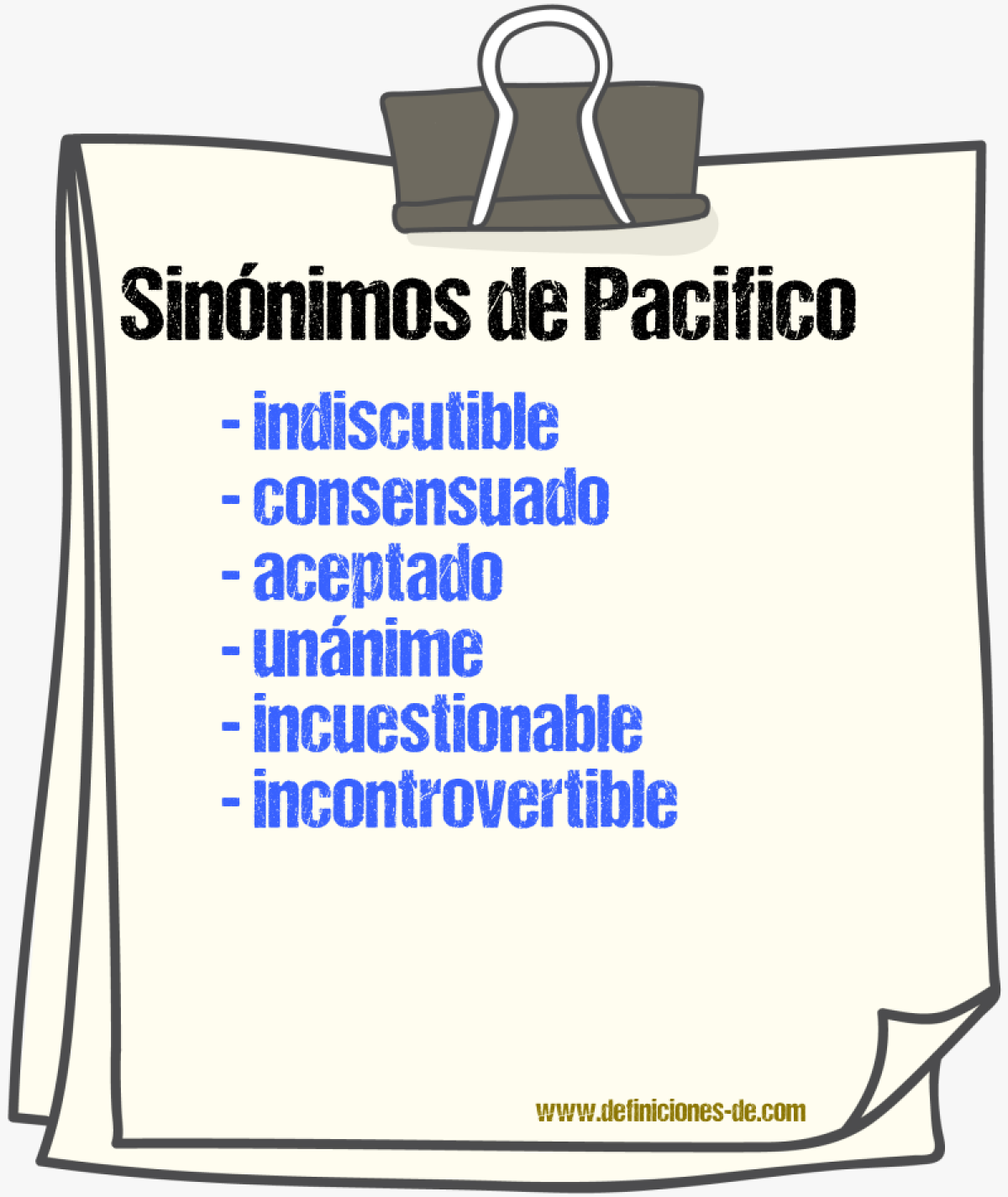 Sinónimos de pacifico