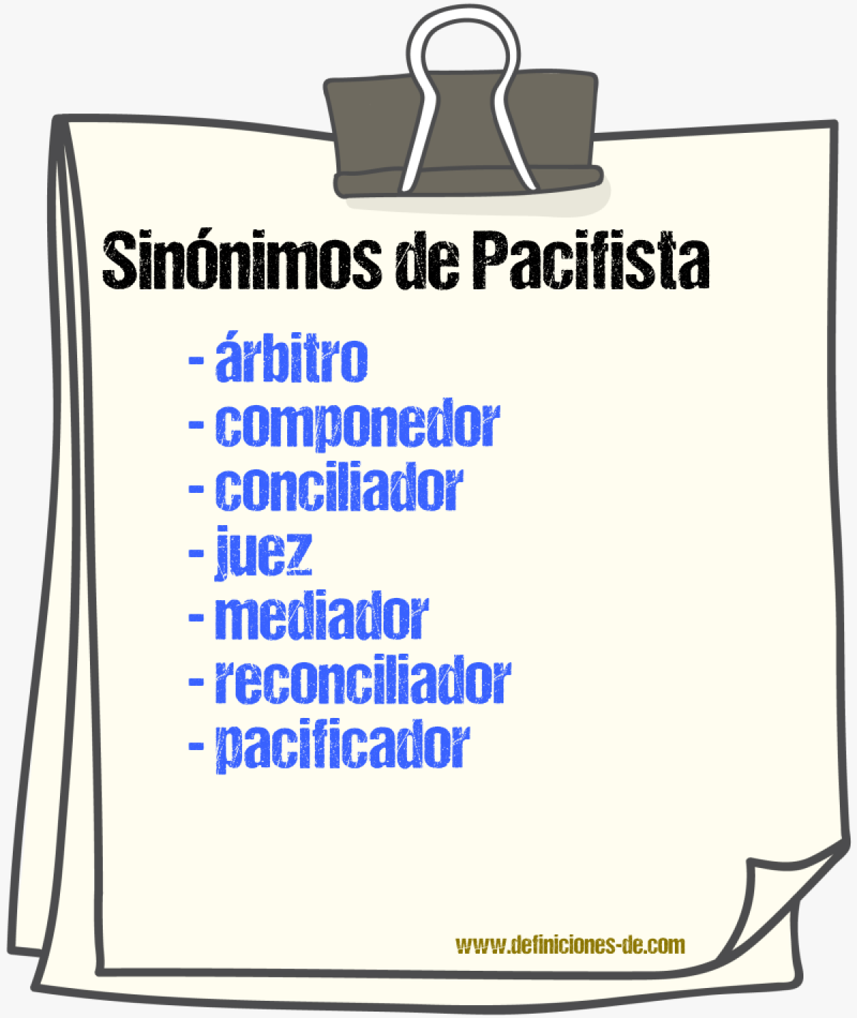 Sinnimos de pacifista