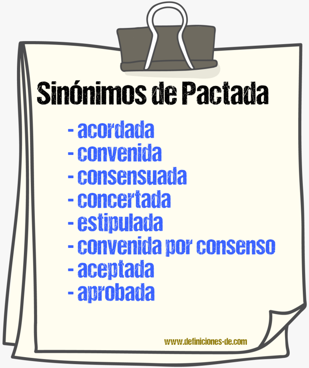 Sinónimos de pactada