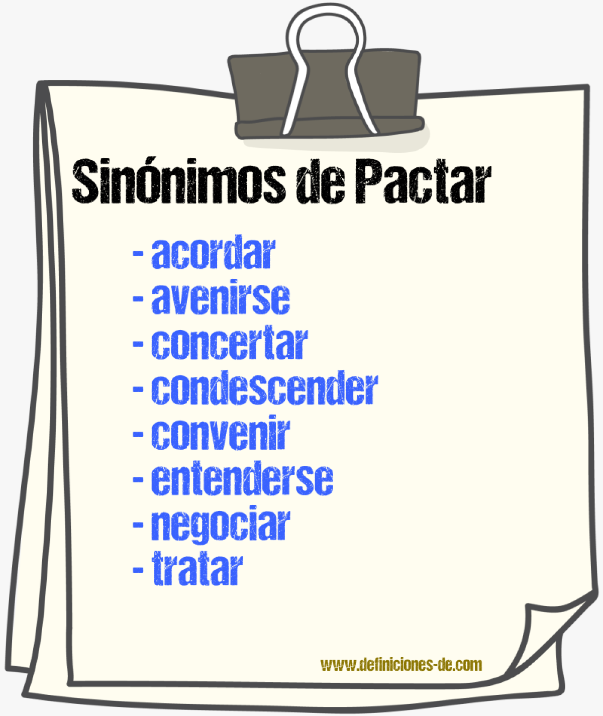 Sinnimos de pactar