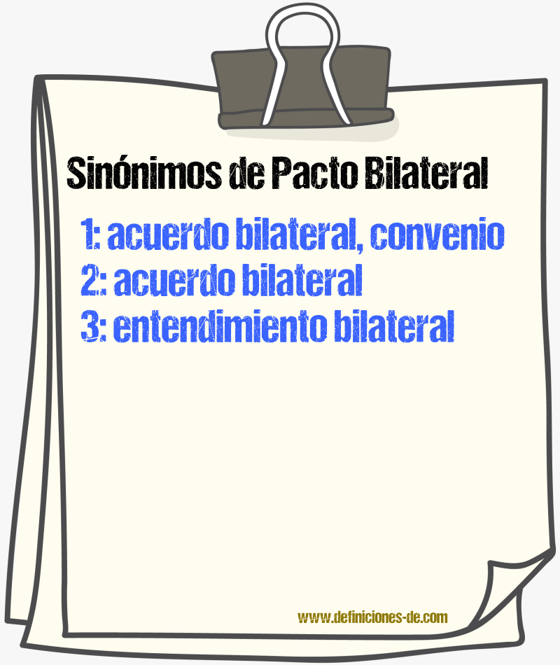 Sinónimos de pacto bilateral