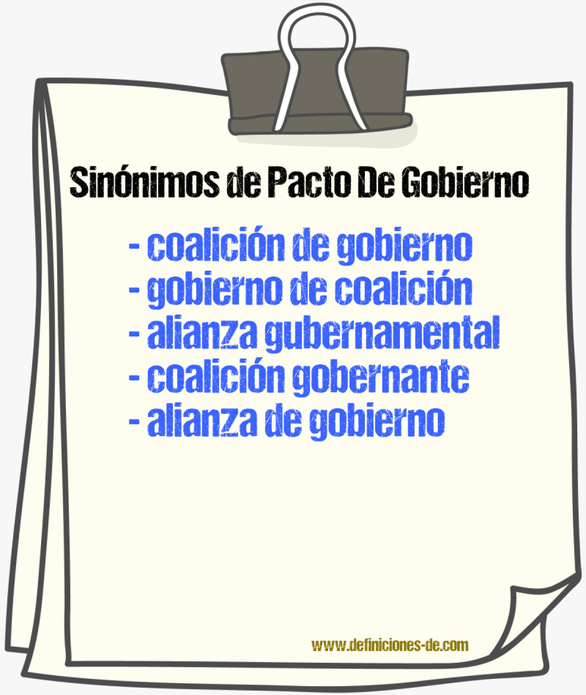 Sinónimos de pacto de gobierno