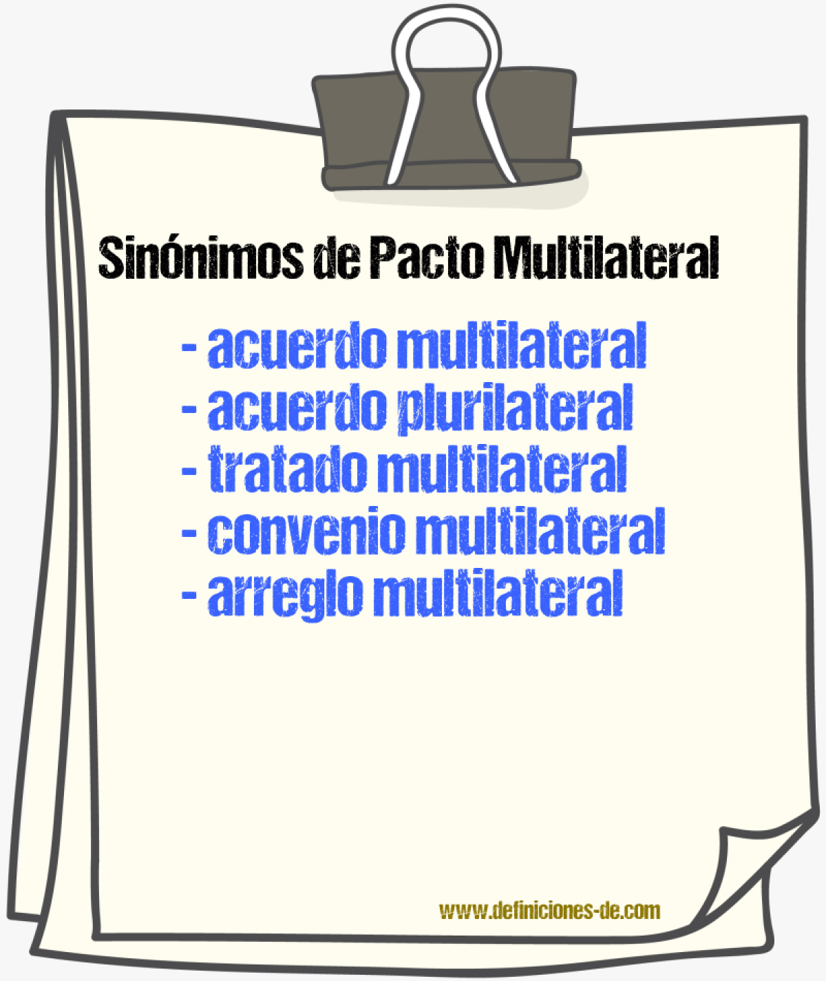 Sinónimos de pacto multilateral