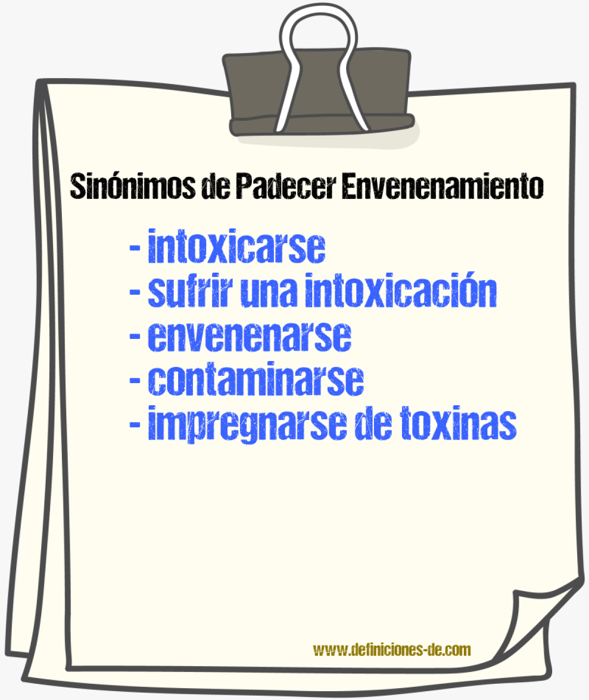 Sinónimos de padecer envenenamiento