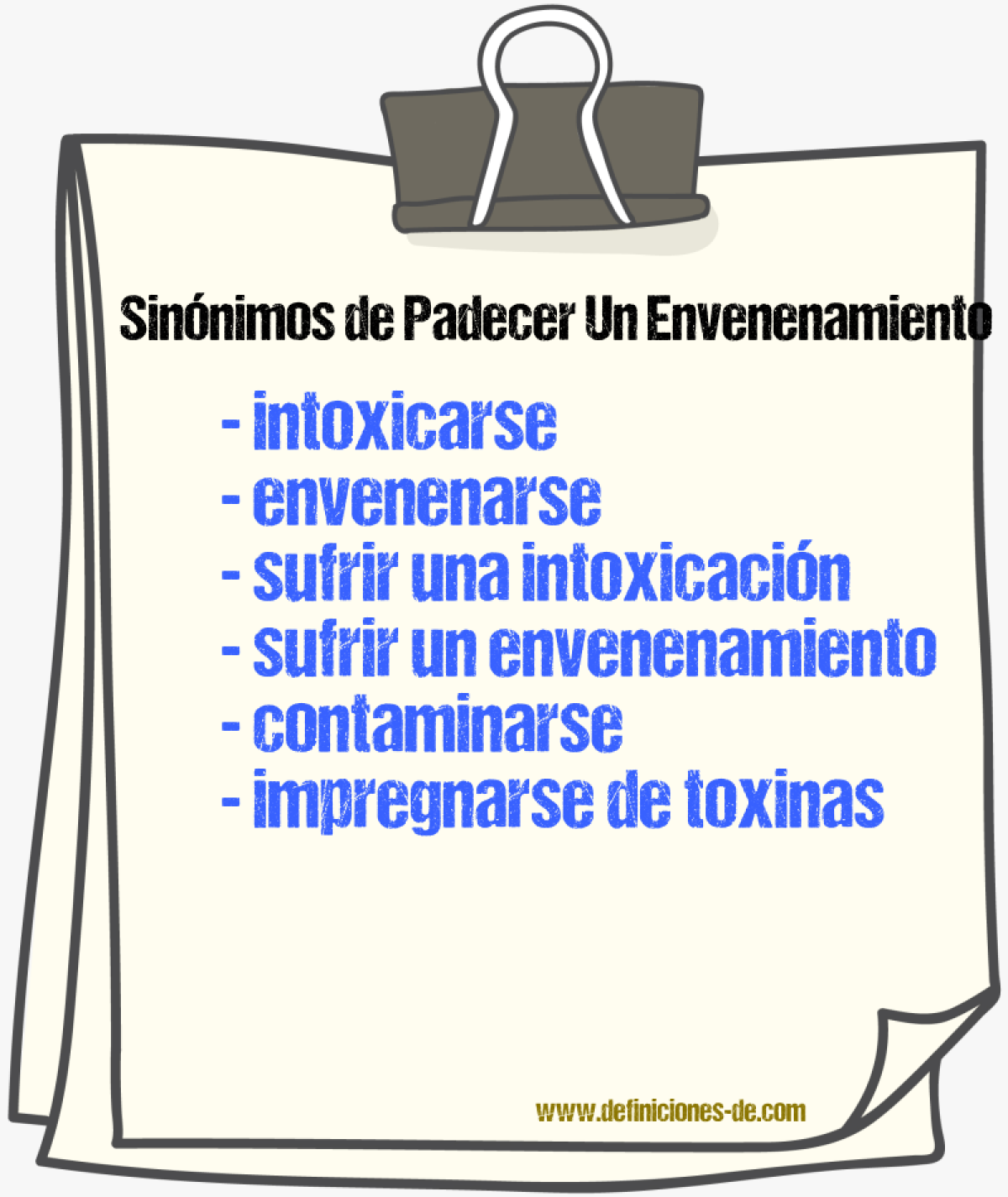 Sinónimos de padecer un envenenamiento