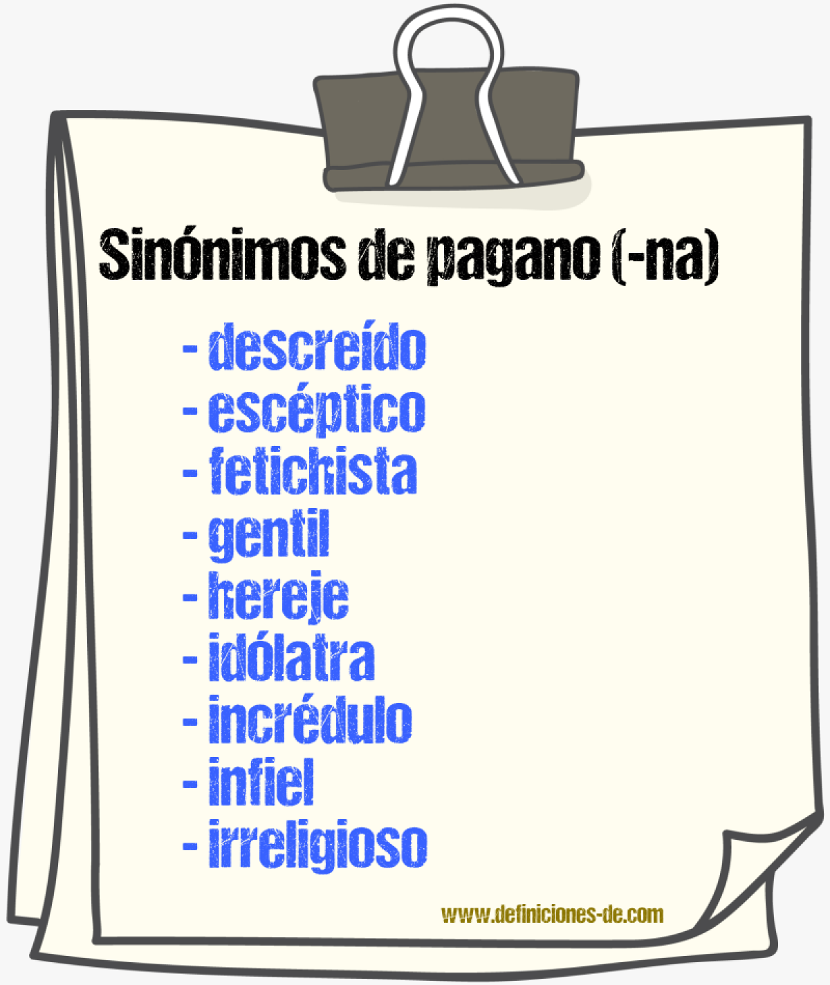 Sinnimos de pagano