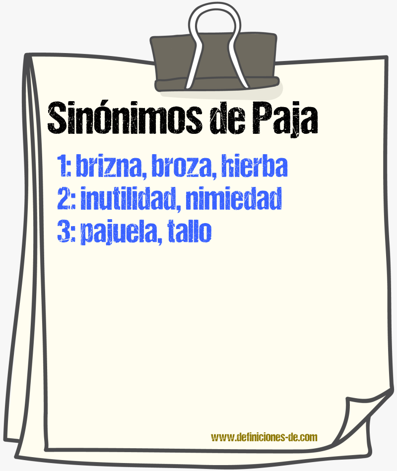 Sinnimos de paja