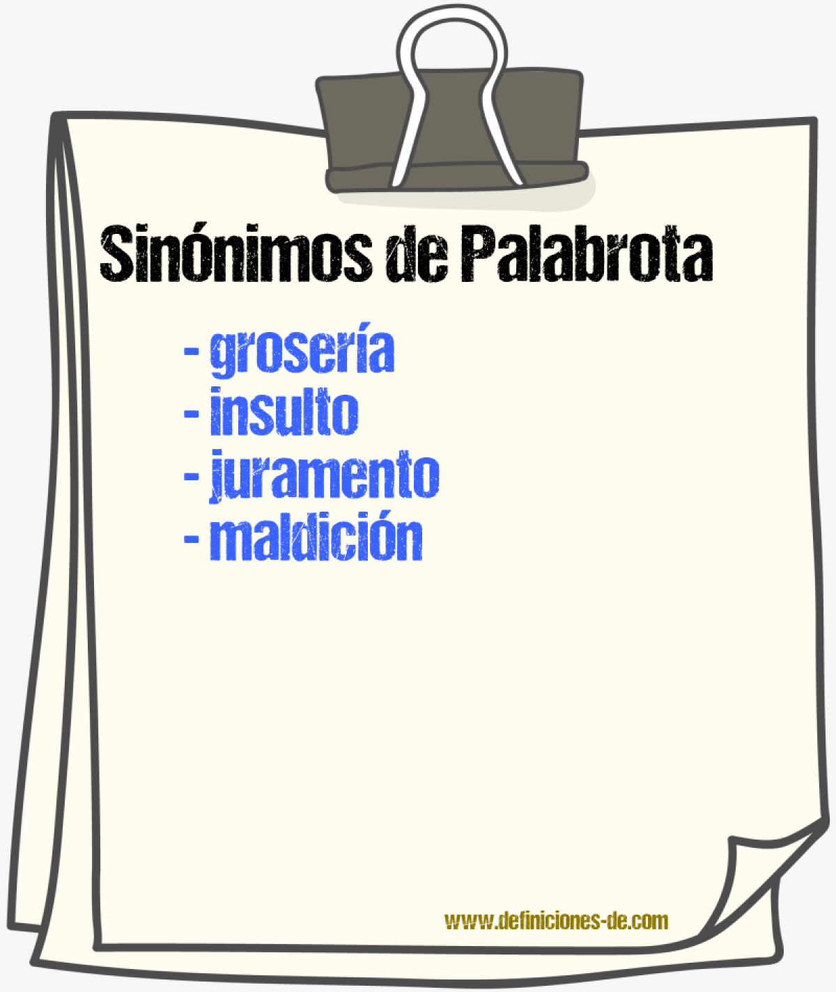 Sinnimos de palabrota