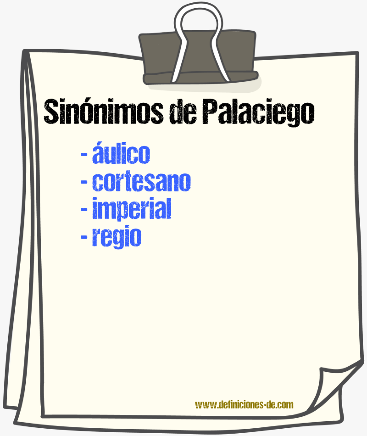 Sinnimos de palaciego