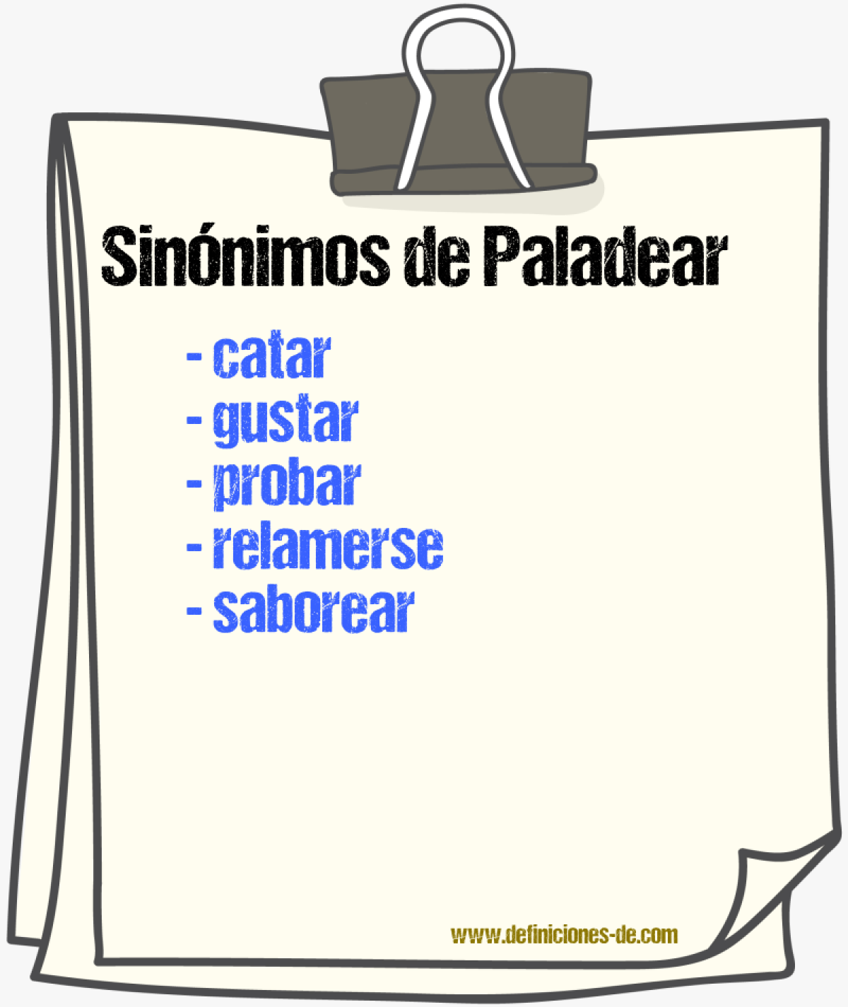 Sinnimos de paladear