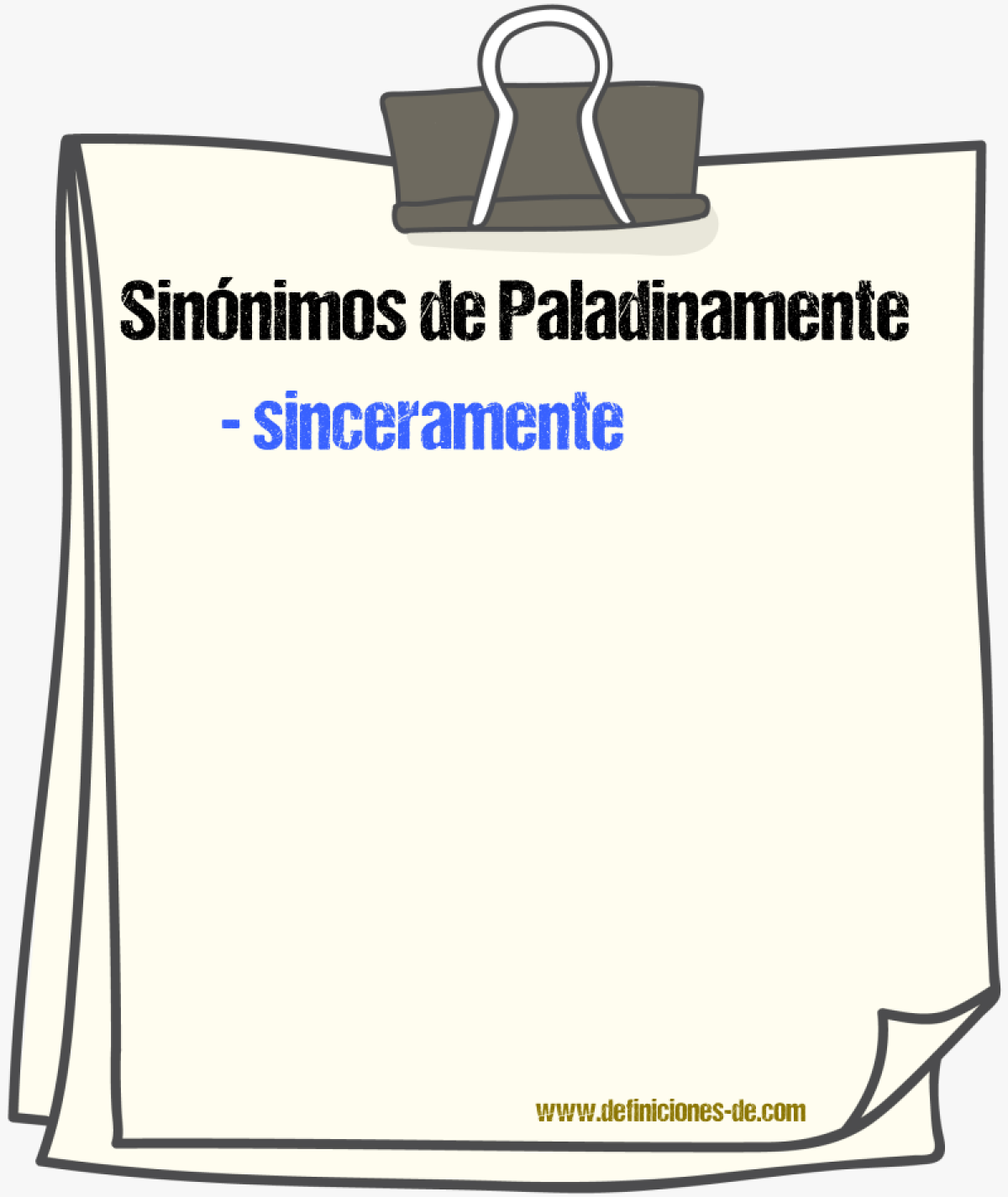 Sinnimos de paladinamente