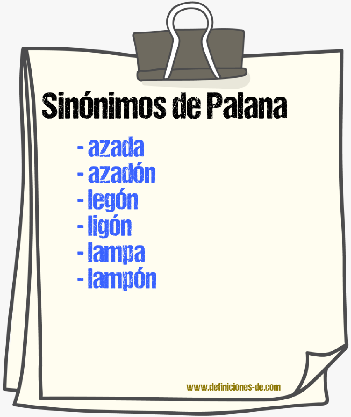 Sinnimos de palana