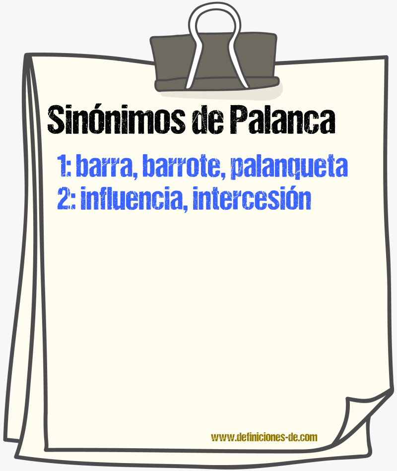 Sinnimos de palanca