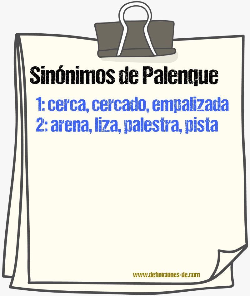 Sinnimos de palenque