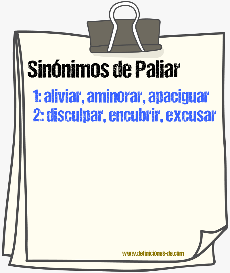 Sinnimos de paliar