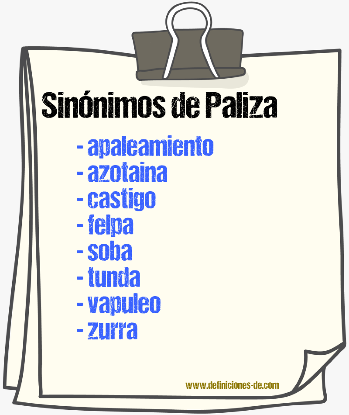 Sinnimos de paliza