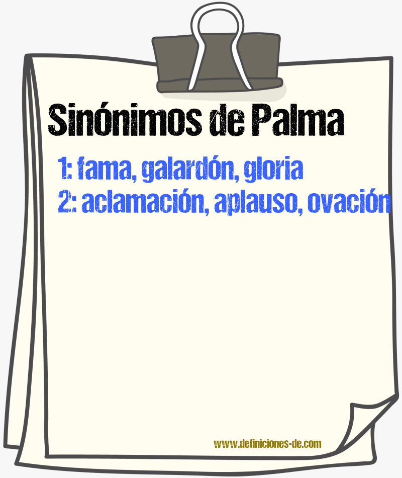 Sinnimos de palma