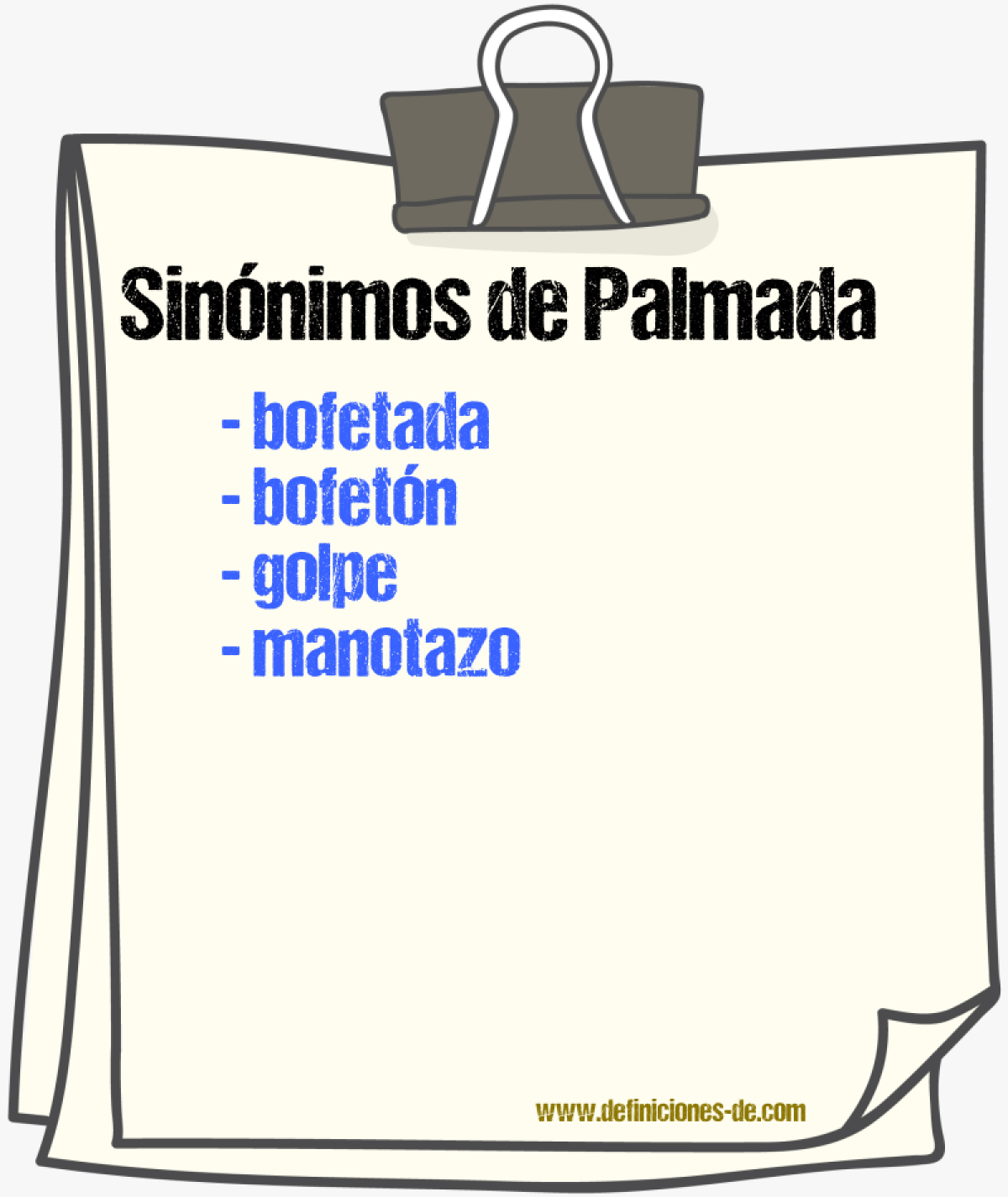 Sinnimos de palmada