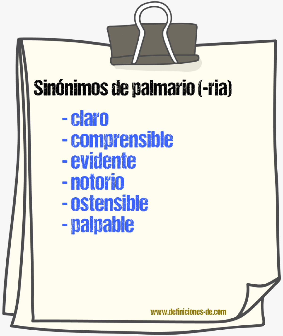 Sinnimos de palmario