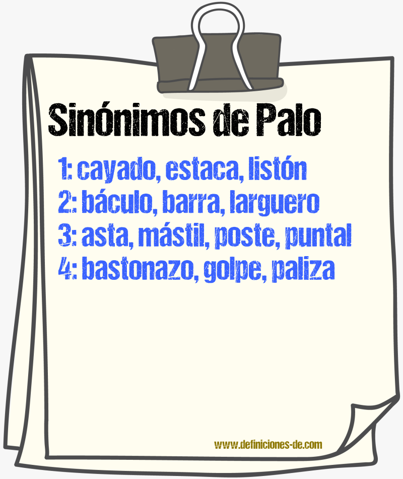 Sinnimos de palo