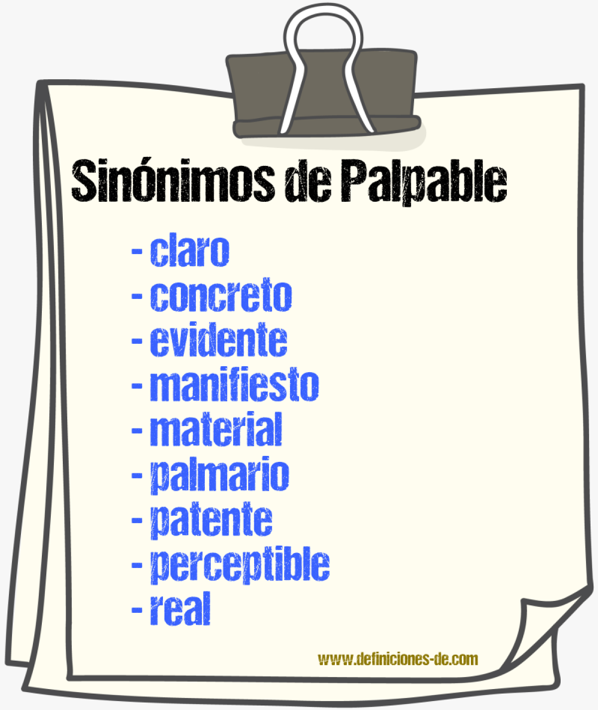 Sinnimos de palpable