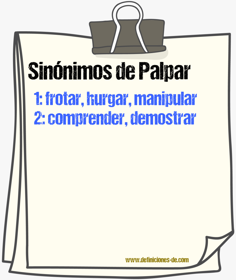 Sinnimos de palpar