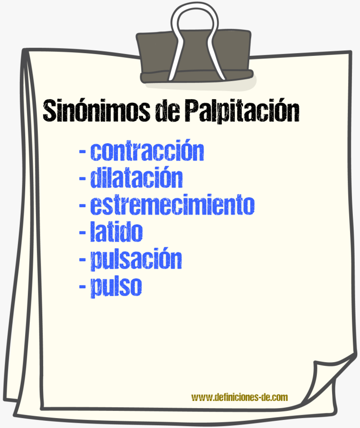 Sinnimos de palpitacin