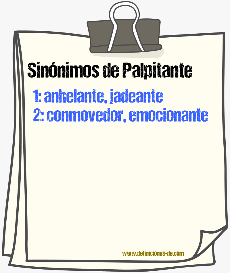 Sinnimos de palpitante