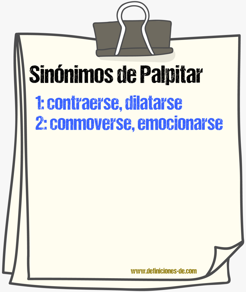 Sinnimos de palpitar