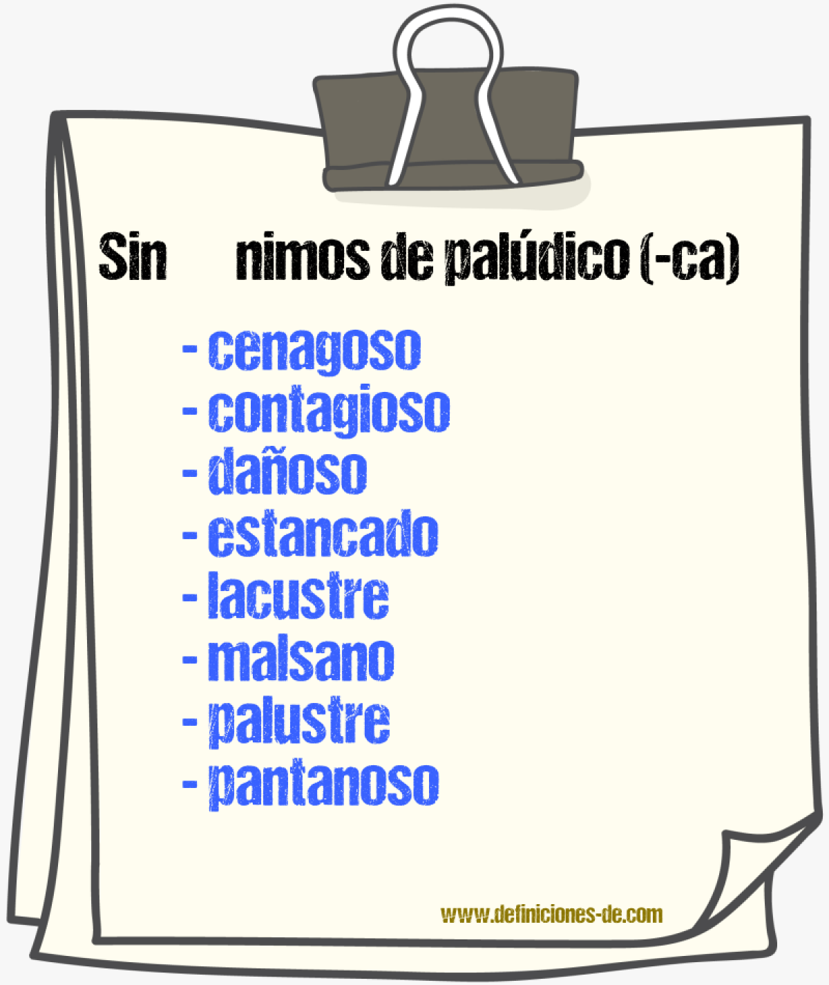 Sinnimos de paldico