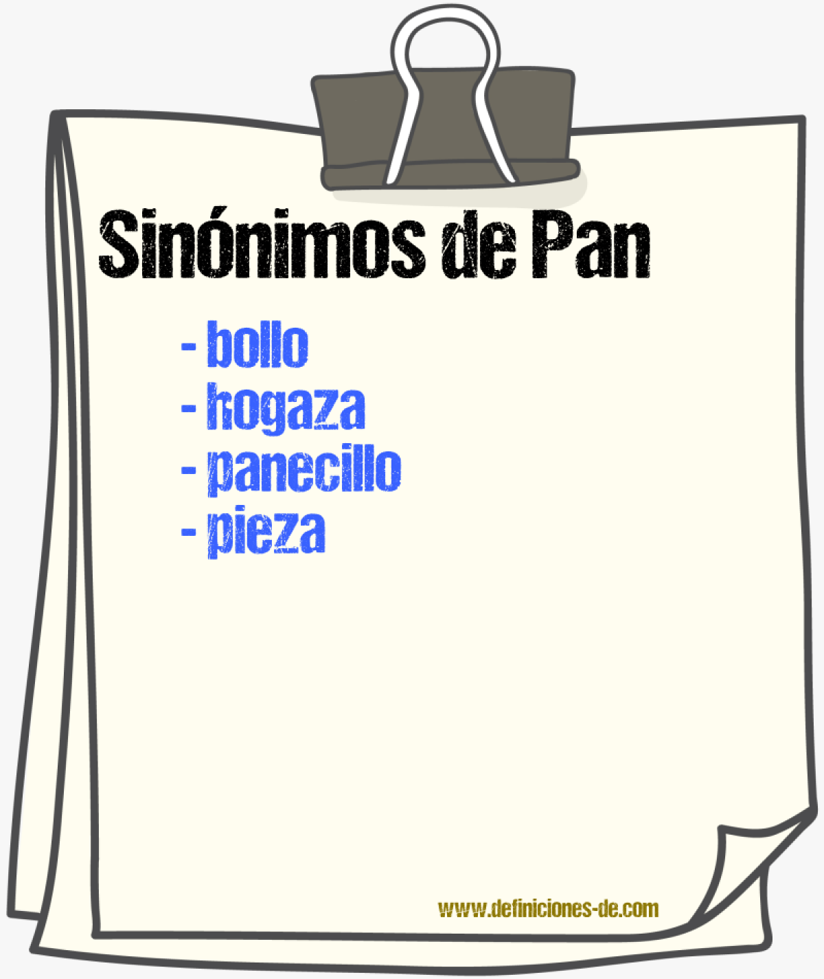 Sinnimos de pan