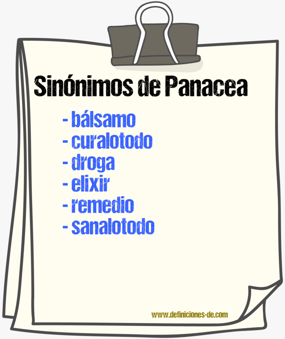 Sinnimos de panacea