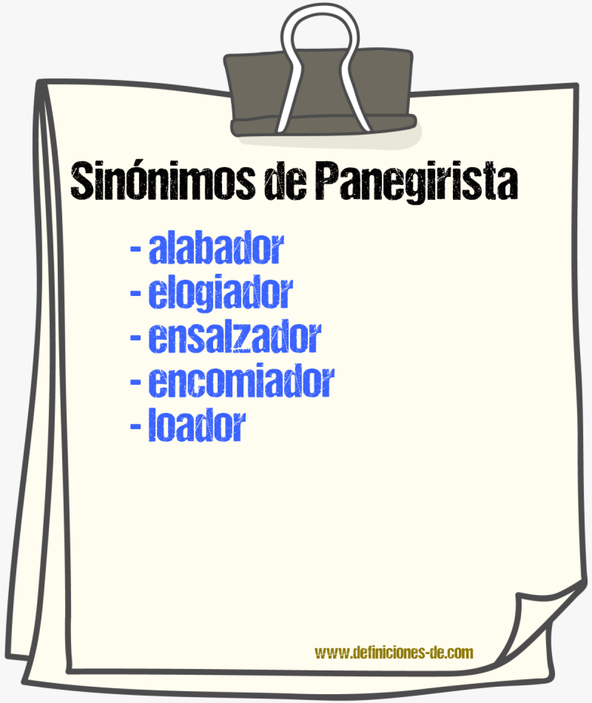 Sinónimos de panegirista