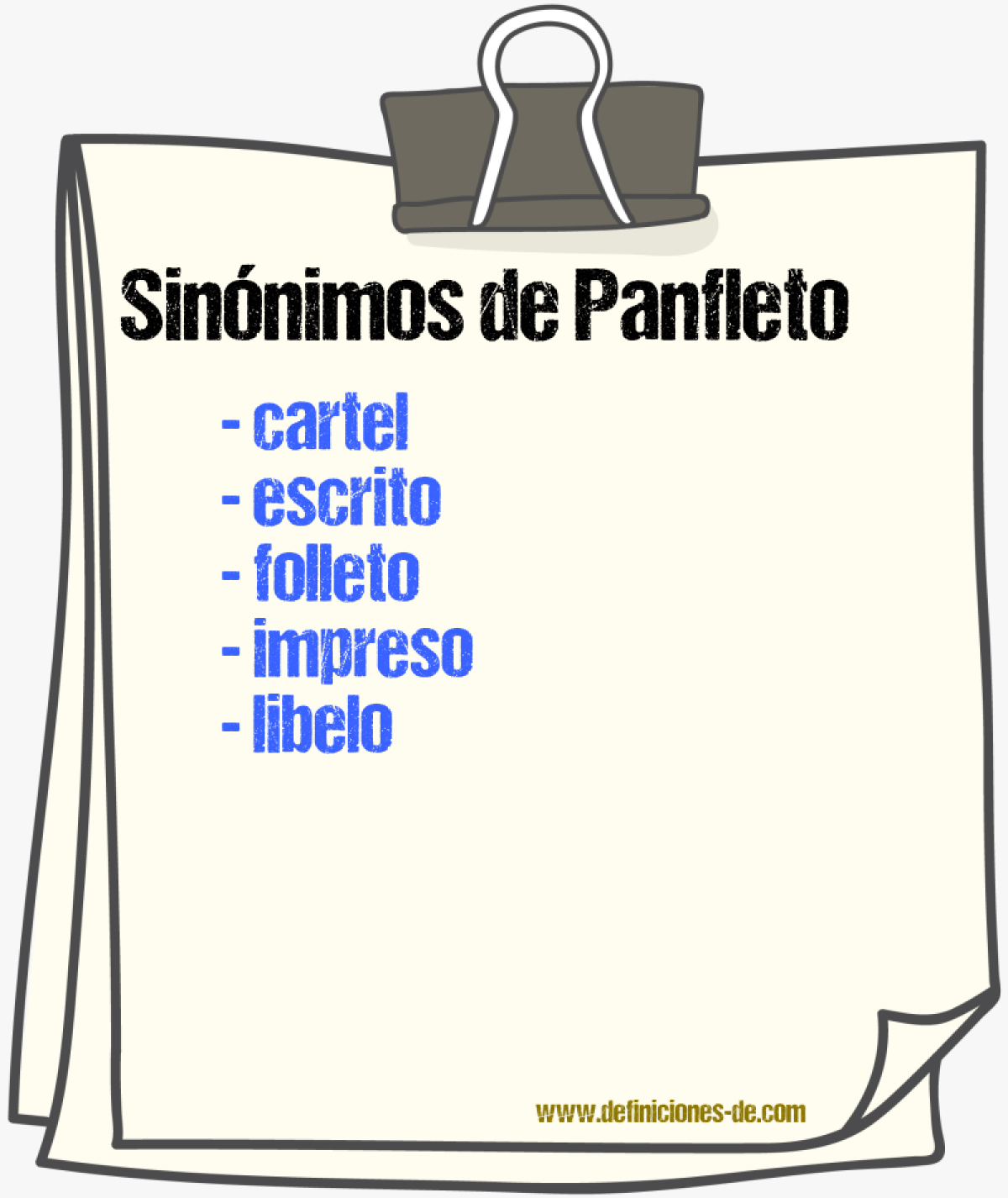 Sinnimos de panfleto