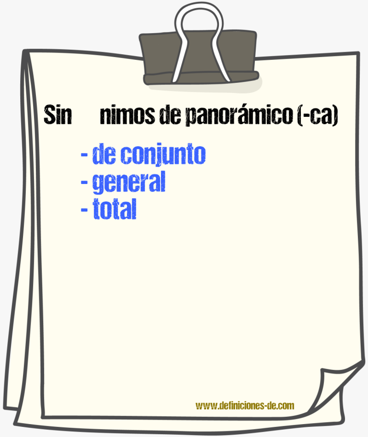 Sinnimos de panormico