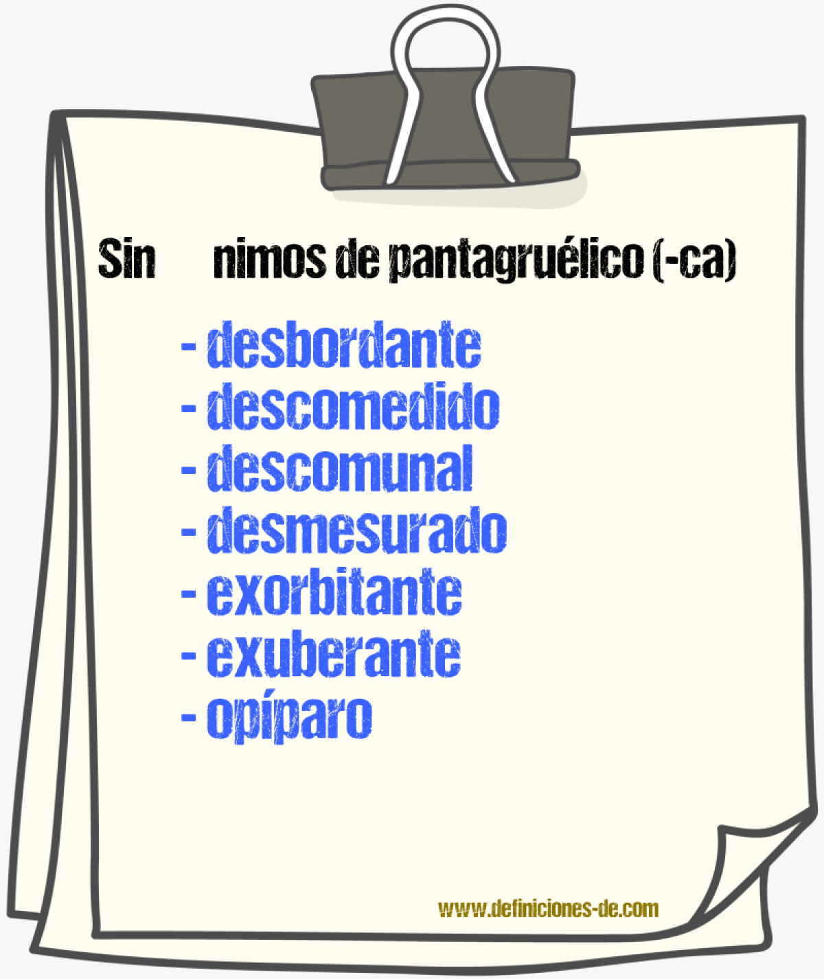 Sinnimos de pantagrulico