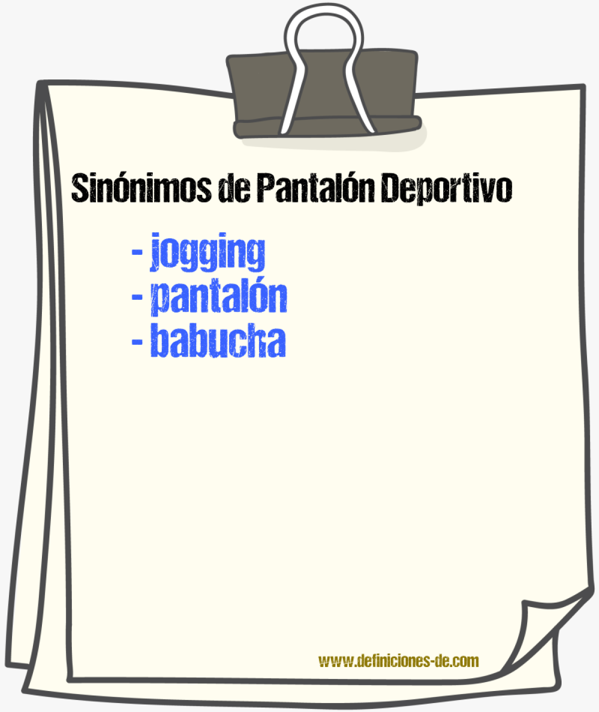 Sinnimos de pantaln deportivo