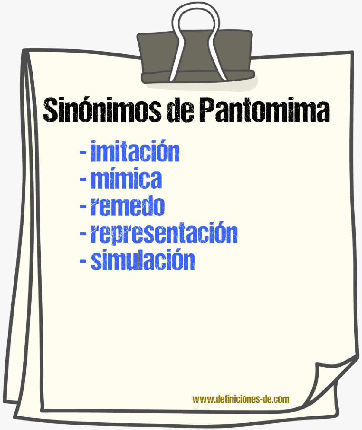 Sinnimos de pantomima