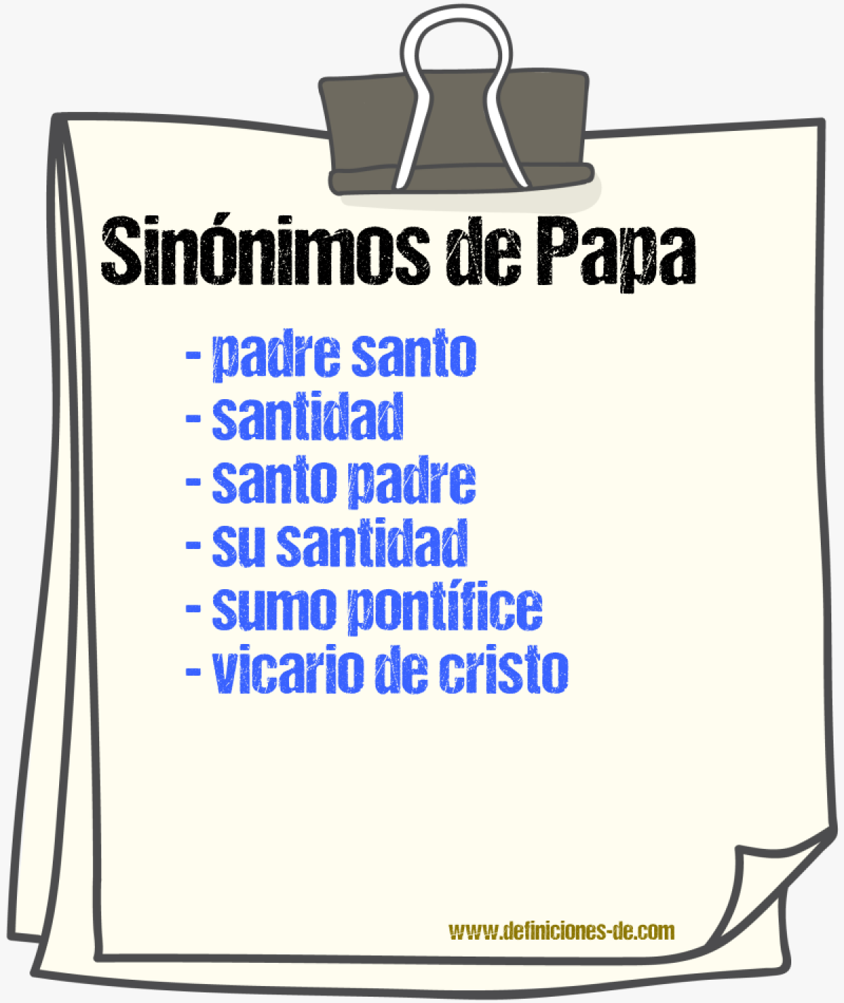 Sinnimos de papa