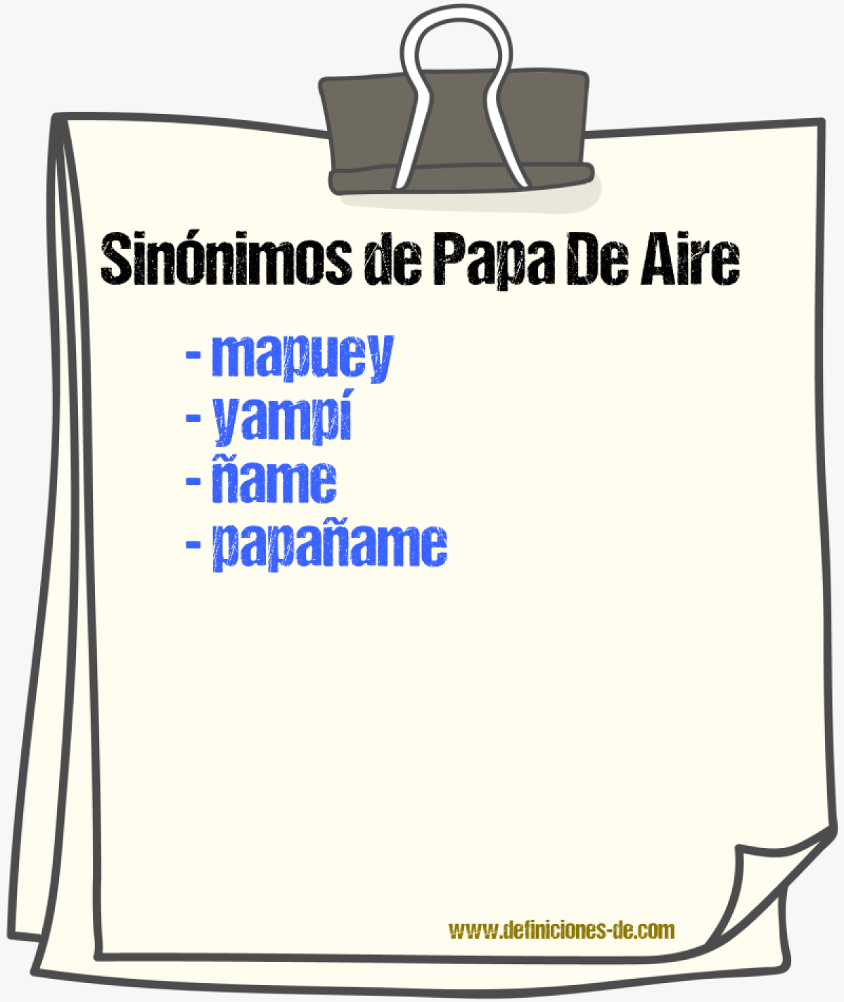 Sinnimos de papa de aire