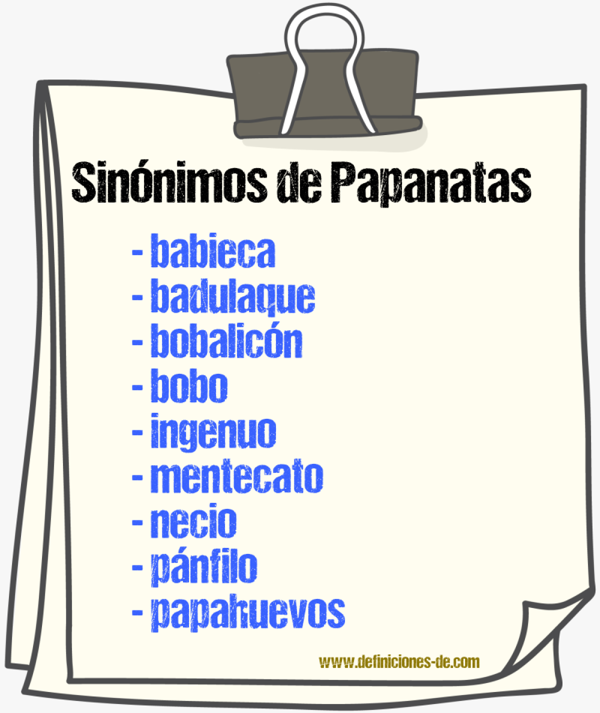 Sinnimos de papanatas