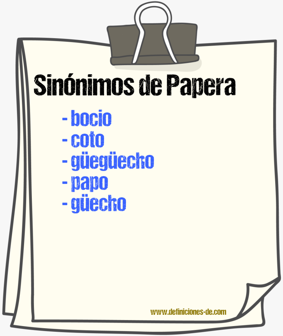 Sinnimos de papera