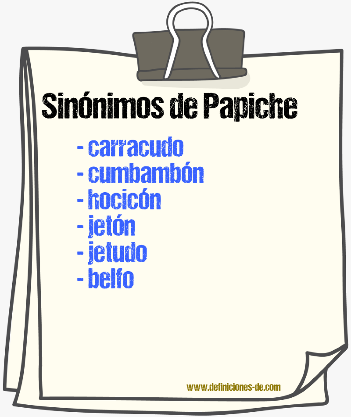 Sinnimos de papiche