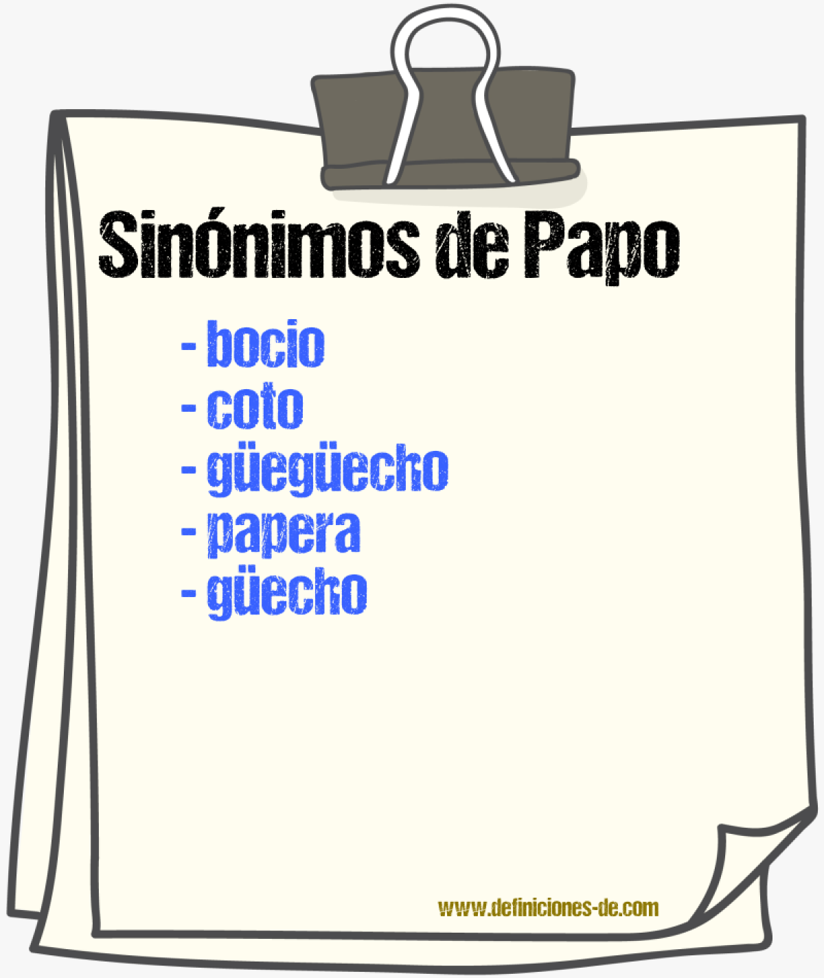 Sinnimos de papo