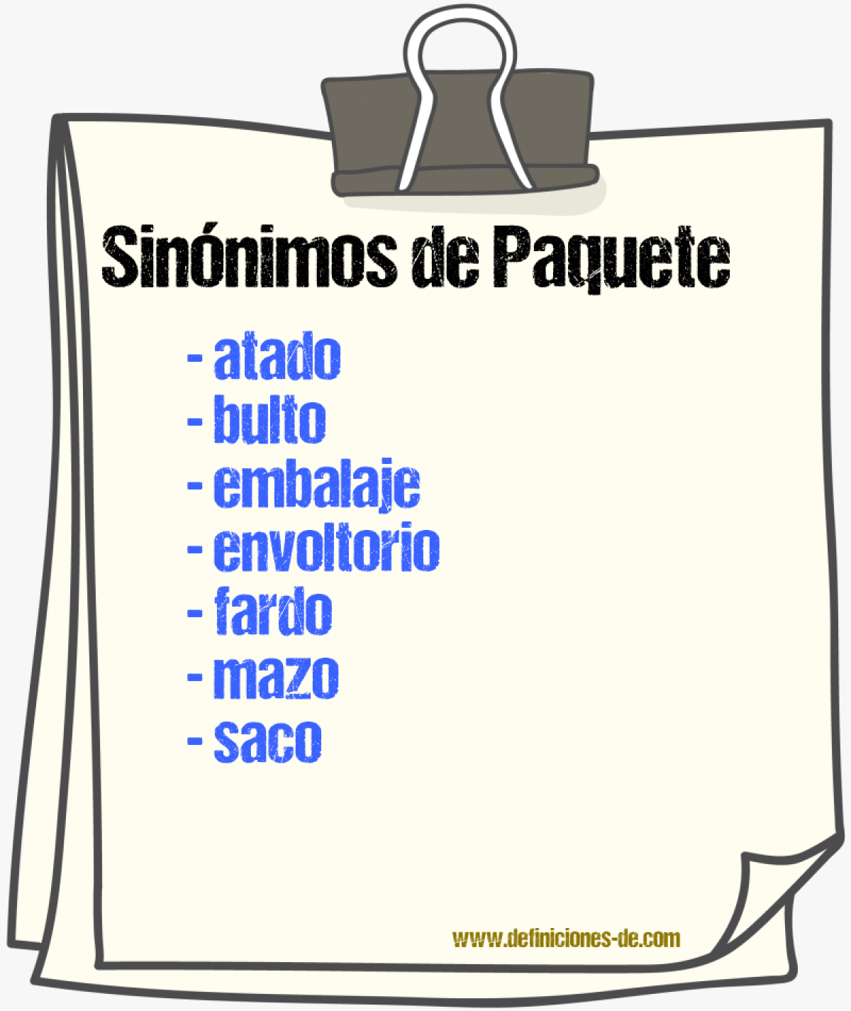 Sinnimos de paquete