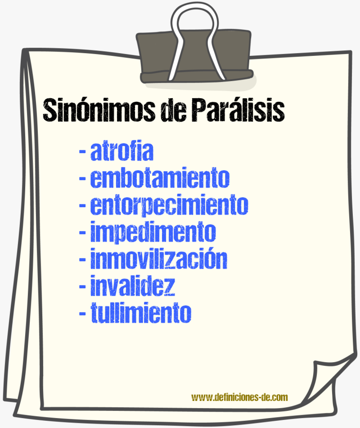 Sinnimos de parlisis